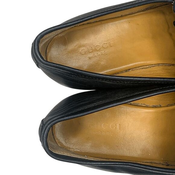 Gucci Jordaan Horsebit Loafers EU 36 US 6 Black Leather Flat Slip On Shoes - Picture 7 of 11